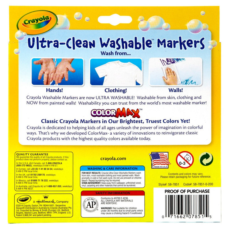 Crayola 10ct Washable Broad Line Markers - Classic Colors