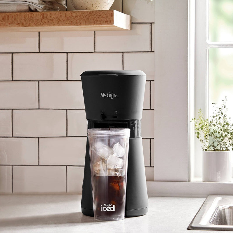 Mr. Coffee Iced Coffee Maker with Reusable Tumbler and Coffee Filter - Black
