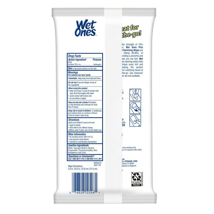 Wet Ones Plus Alcohol Wipes - 20ct