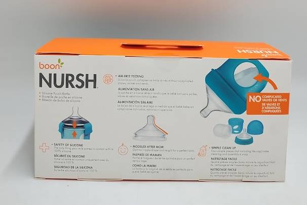 Boon NURSH 4oz 3pk Silicone Bottle - Blue