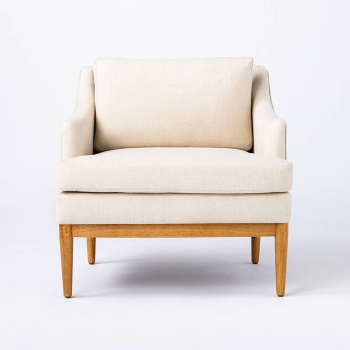 Howell Upholstered Accent Chair with Wood Base Knock Down Cream - Threshold designed with Studio McGee (LOCAL PICKUP ONLY)