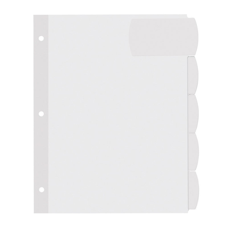 Avery 5ct Printable White Label Big Tab Divider Set