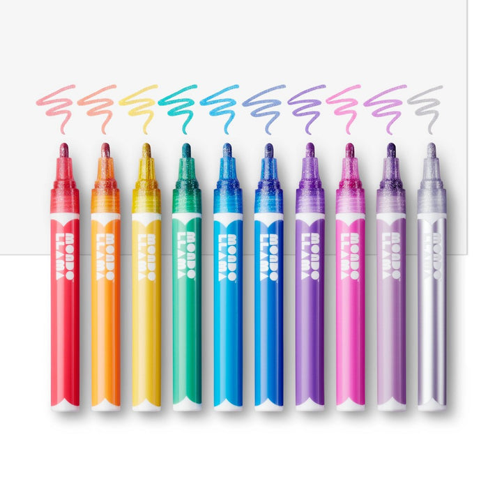 10ct Paint Markers Bullet Tip Glitter - Mondo Llama