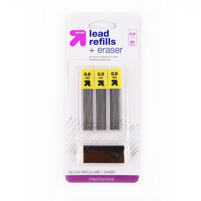90ct Lead Refills and 1ct Eraser .9mm - up & up