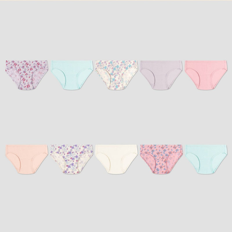Hanes Toddler Girls' 10pk Pure Comfort Hipster Underwear 2T-3T