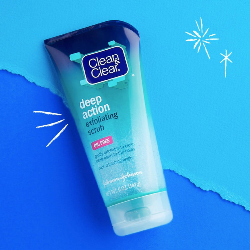 Clean & Clear Oil-Free Deep Action Exfoliating Facial Scrub - 5oz