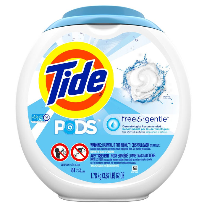Tide Pods Laundry Detergent Pacs Free & Gentle - 81ct