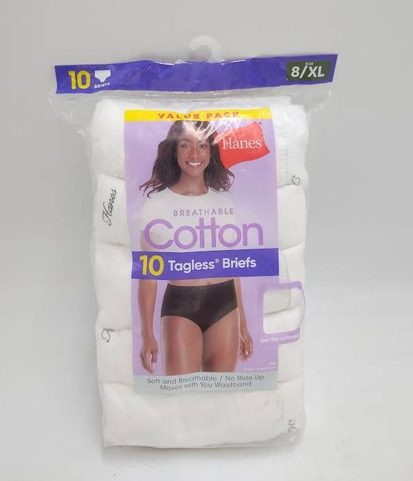 Hanes Women's 10pk White Briefs Underwear - White 8