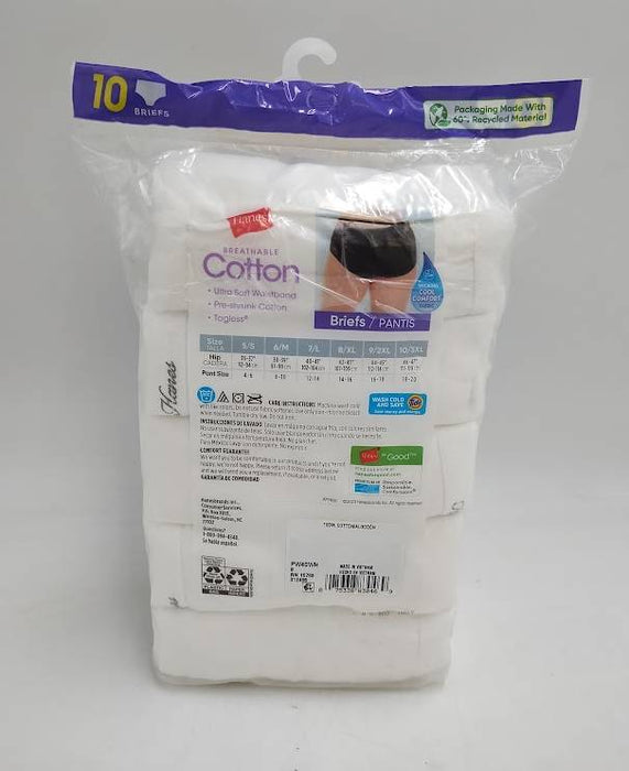 Hanes Women's 10pk White Briefs Underwear - White 8