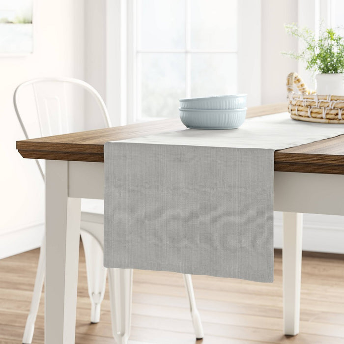 108" x 14" Cotton Solid Table Runner White - Threshold