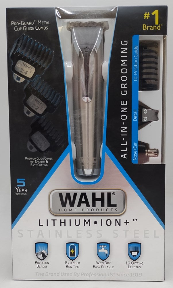 Wahl Stainless Steel LI Trimmer - 09898 - Silver - Stainless Steel