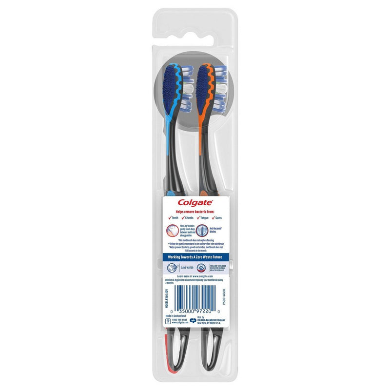 Colgate 360 Total Advanced Floss-Tip Bristles Toothbrush - Medium - 2ct