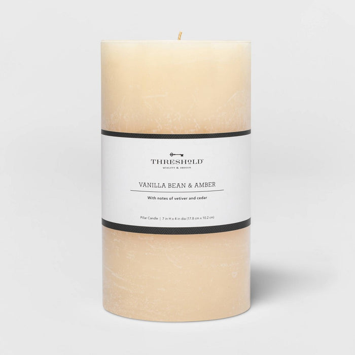 7" x 4" Pillar Vanilla Bean and Amber Candle - Threshold