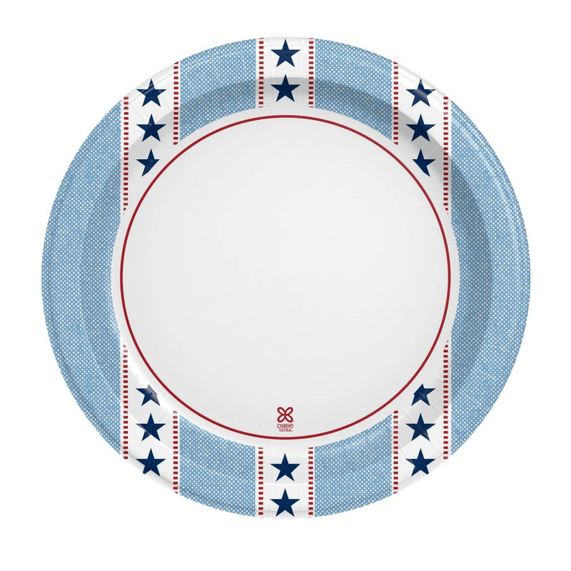 Dixie Ultra Stars Stripes Disposable Plates - 10" - 18ct