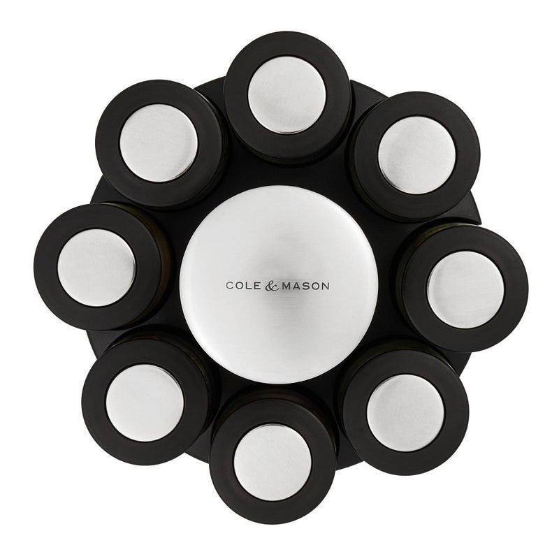 Cole & Mason Brixham 16 Jar Round Stainless Steel Spice Rack