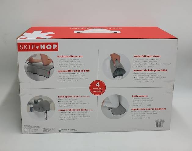 Skip Hop Moby Baby Bath Set with Four Bathtime Essentials - Gray