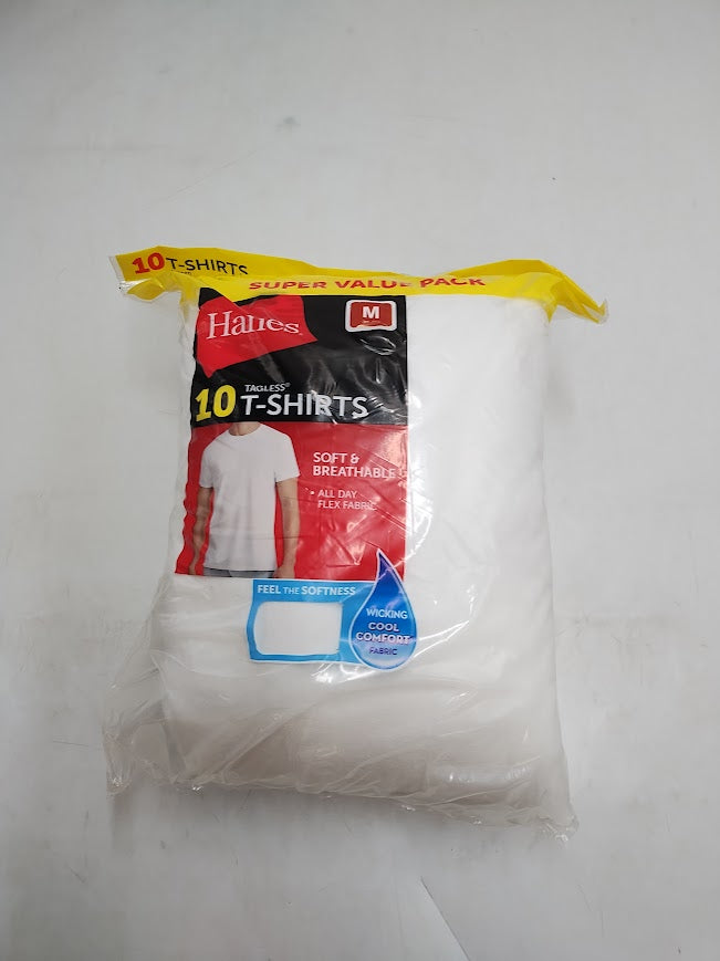 Hanes Men's Comfort Soft Super Value 10pk Crew Neck T-Shirt - White M