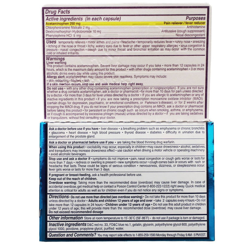 XL-3 Xtra Cold and Cough Capsules - 12ct