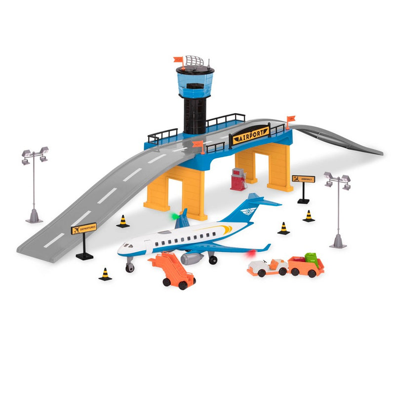DRIVEN - Airport Playset with Toy Airplane (32pc) - Micro Series