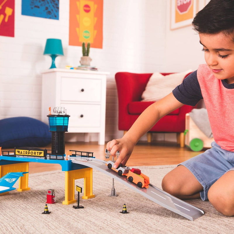 DRIVEN - Airport Playset with Toy Airplane (32pc) - Micro Series