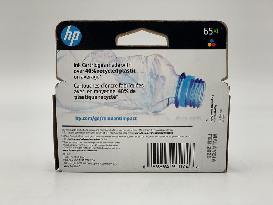 HP 65XL High Yield Original Single TRI COLOR Ink Cartridge - EXPIRED 04/2024