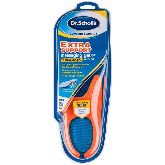 Dr Scholl's Comfort & Energy Extra Support Massaging Gel Insoles Size (8-14)
