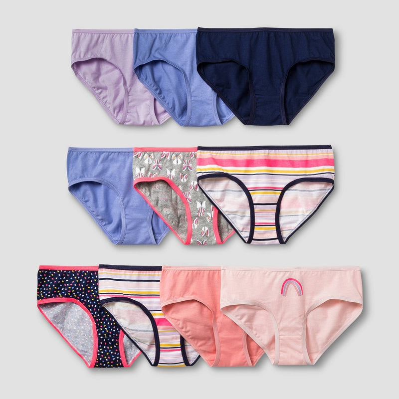 Girls' 10pk Cotton Briefs - Cat & Jack Pink/Navy 4