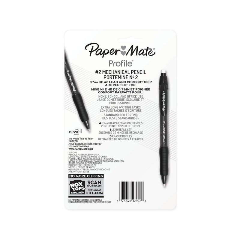 4pk #2 Mechanical Pencils Profile 0.7mm - PaperMate