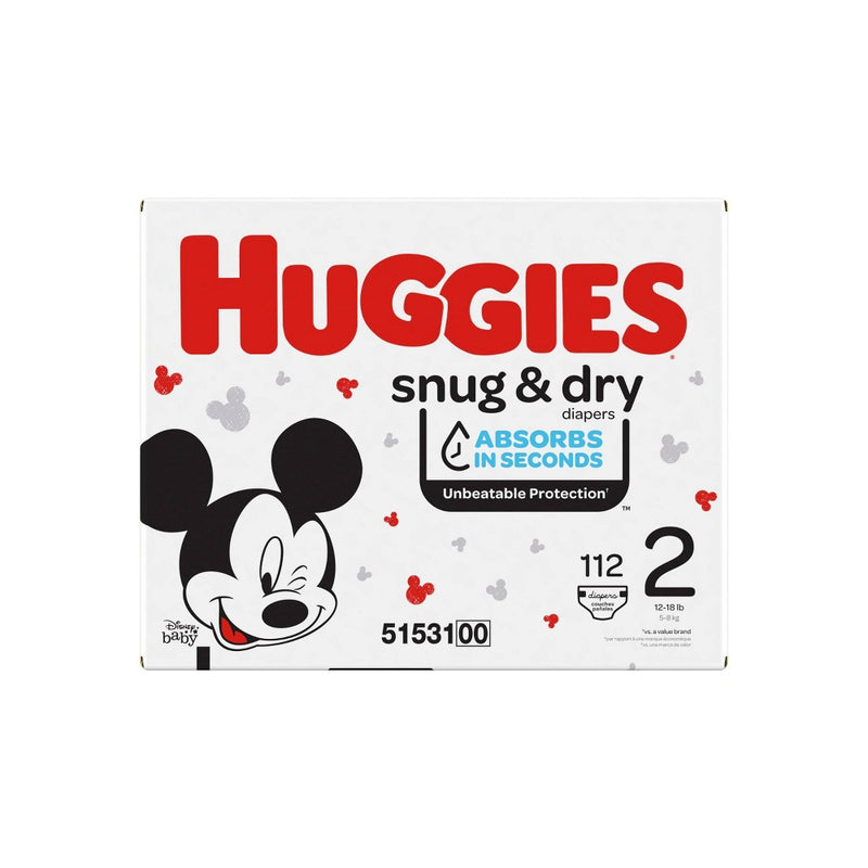 Huggies Snug & Dry Baby Disposable Diapers Super Pack - Size 2 - 112ct