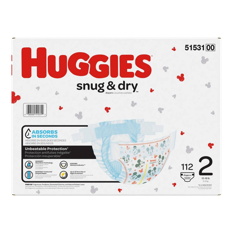 Huggies Snug & Dry Baby Disposable Diapers Super Pack - Size 2 - 112ct
