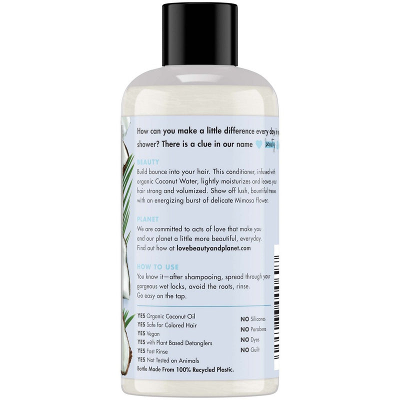 Love Beauty & Planet Coconut Water & Mimosa Flower Volume and Bounty Conditioner Travel Size - 3 fl oz