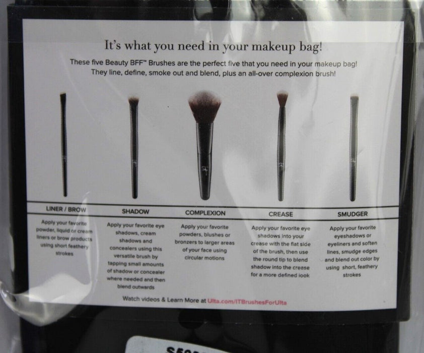 It Cosmetics Your Face & Eye Essentials 5pc Travel Brush Set