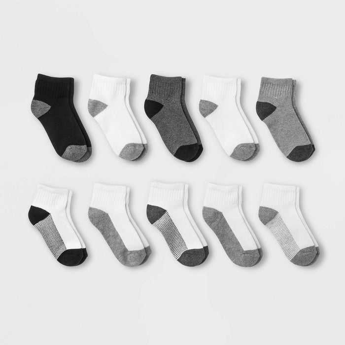 Boys' 10pk Ankle Socks - Cat & Jack L