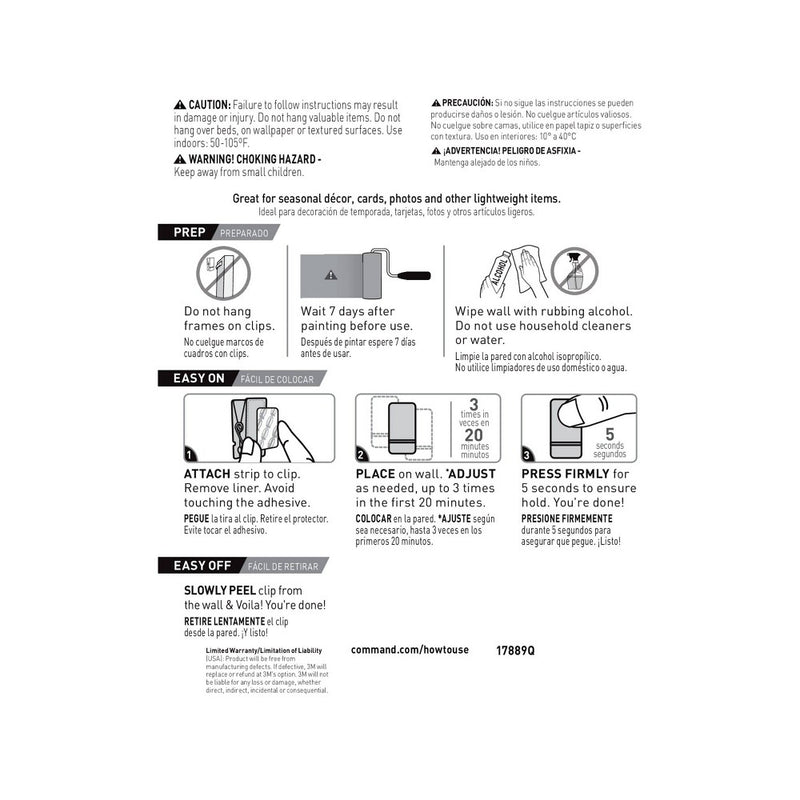 Command adjustable Picture Hanging Clips & Strips 17889Q-8ES
