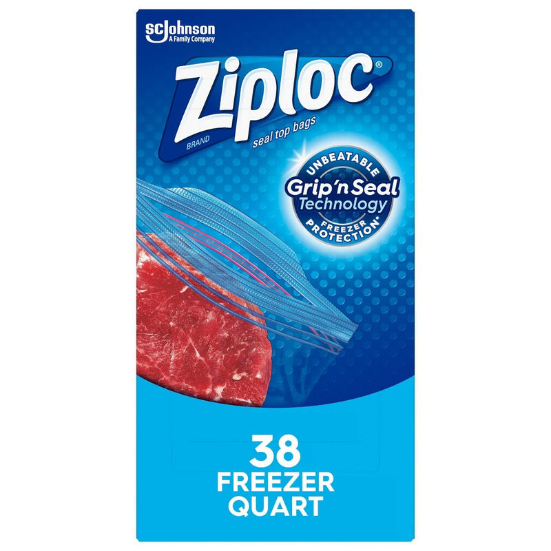 Ziploc Freezer Quart Bags with Grip 'n Seal Technology - 38ct025700003816