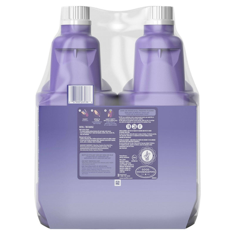 Swiffer WetJet Multi-Purpose Floor Cleaner Solution with Febreze Refill - Lavendar Vanilla and Comfort Scent - 2pk