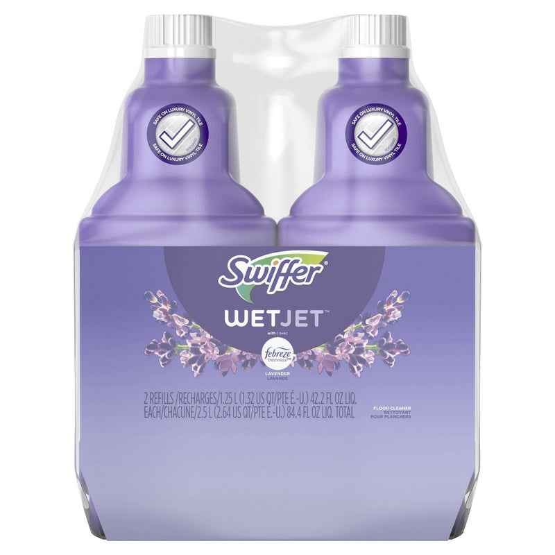 Swiffer WetJet Multi-Purpose Floor Cleaner Solution with Febreze Refill - Lavendar Vanilla and Comfort Scent - 2pk
