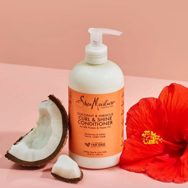 SheaMoisture Curl and Shine Conditioner for Thick Curly Hair Coconut and Hibiscus - 13 fl oz