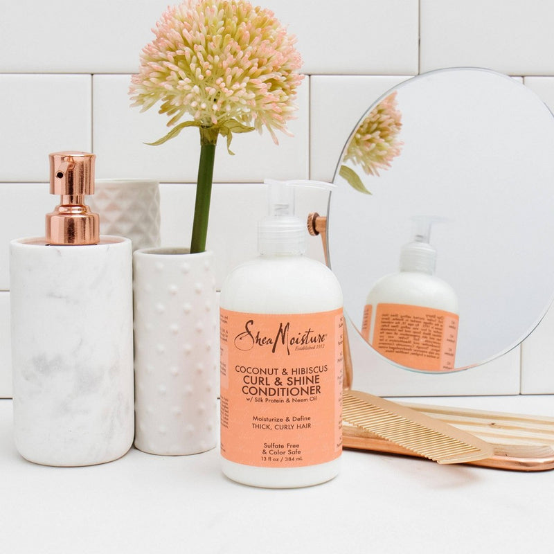 SheaMoisture Curl and Shine Conditioner for Thick Curly Hair Coconut and Hibiscus - 13 fl oz