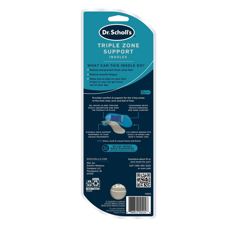 Dr. Scholl's Triple Zone Comfort Insoles for Men - Size (8-13)