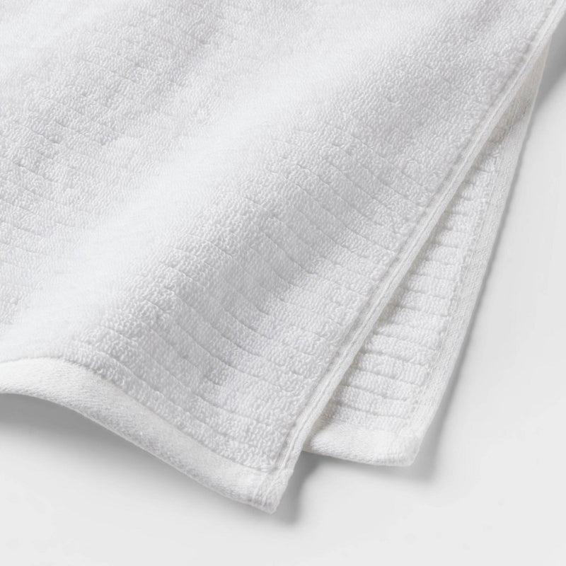 2pk Quick Dry Ribbed Bath Towel Set White - Threshold