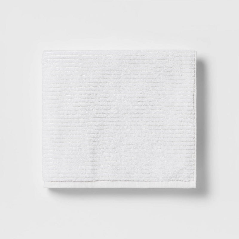 2pk Quick Dry Ribbed Bath Towel Set White - Threshold