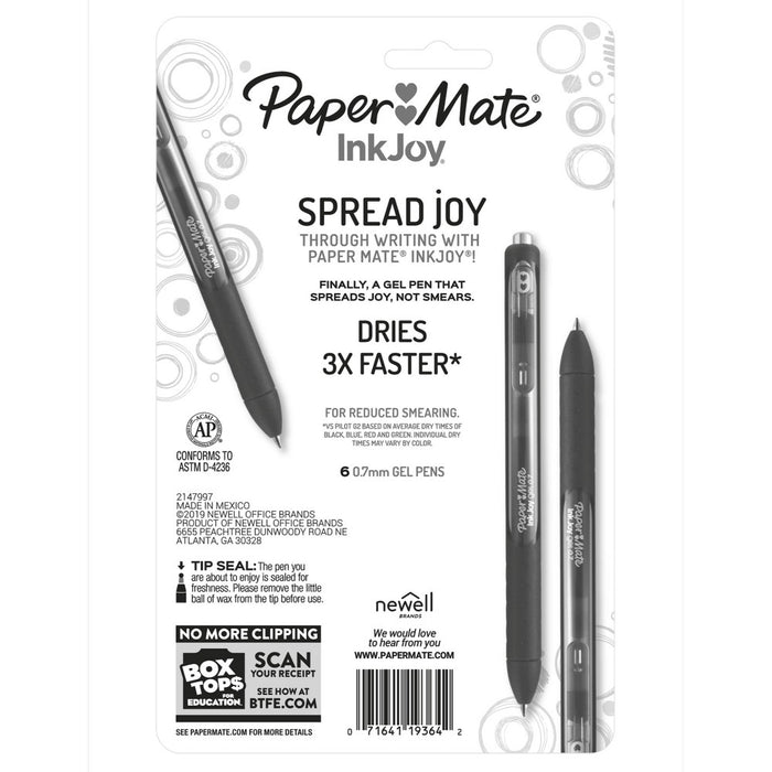 Paper Mate 6pk Gel Pens InkJoy Fashion