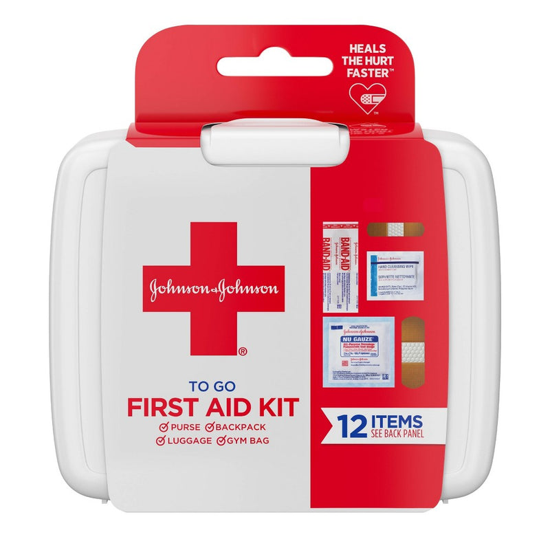 Johnson & Johnson First Aid To Go! Portable Mini Travel Kit - 12pc+