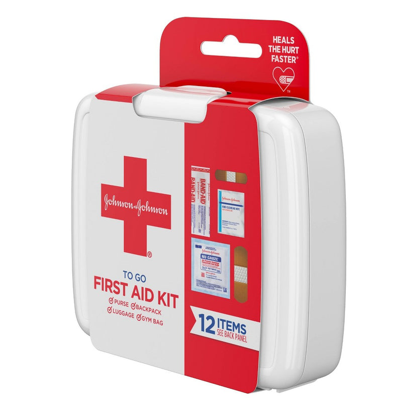 Johnson & Johnson First Aid To Go! Portable Mini Travel Kit - 12pc+