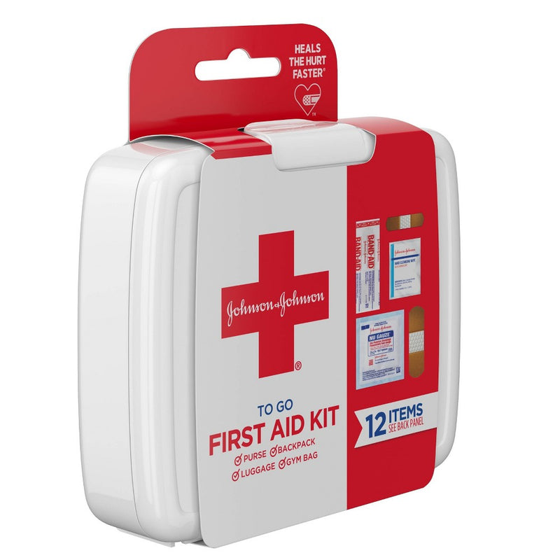 Johnson & Johnson First Aid To Go! Portable Mini Travel Kit - 12pc+