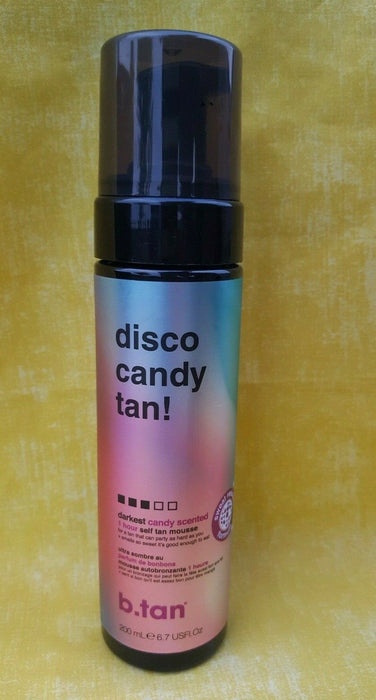 B.Tan Disco Candy Tan! Darkest Candy Scented 1 Hour Self Tan Mousse 6.7 FL.OZ.