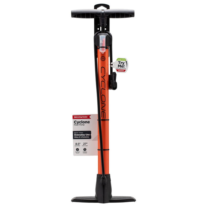 Schwinn Cyclone Tire Floor Pump - Orange (LOCAL PICKUP ONLY)