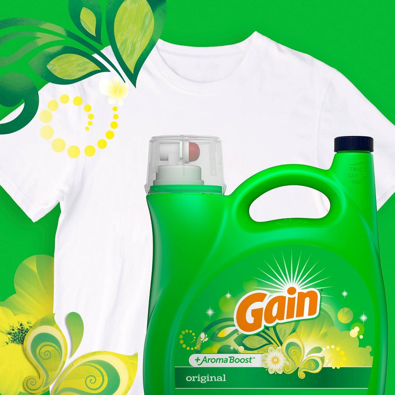 Gain + Aroma Boost Original Scent HE Compatible Liquid Laundry Detergent - 154 fl oz