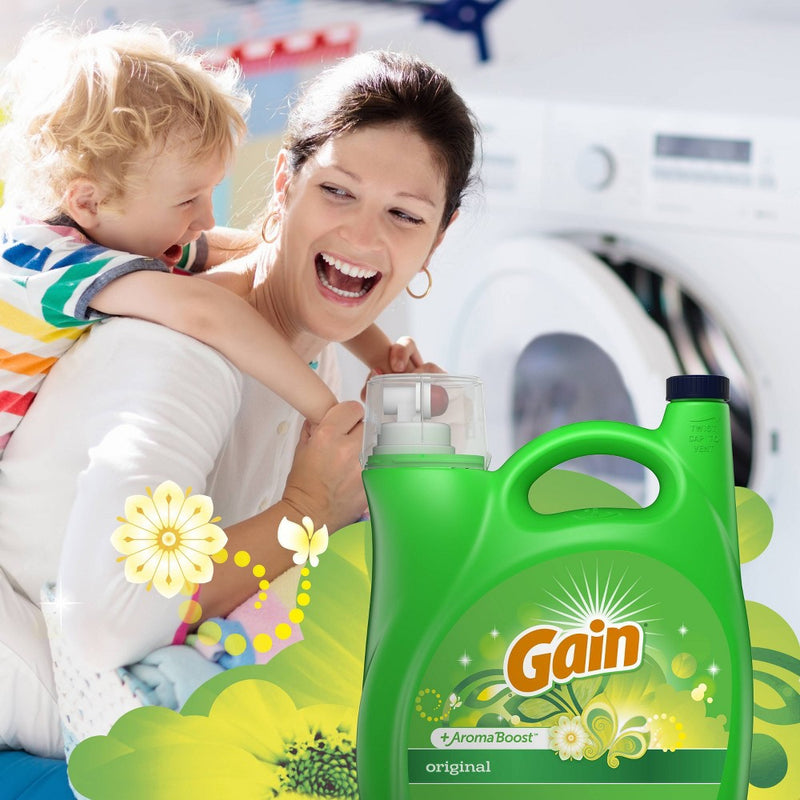 Gain + Aroma Boost Original Scent HE Compatible Liquid Laundry Detergent - 154 fl oz